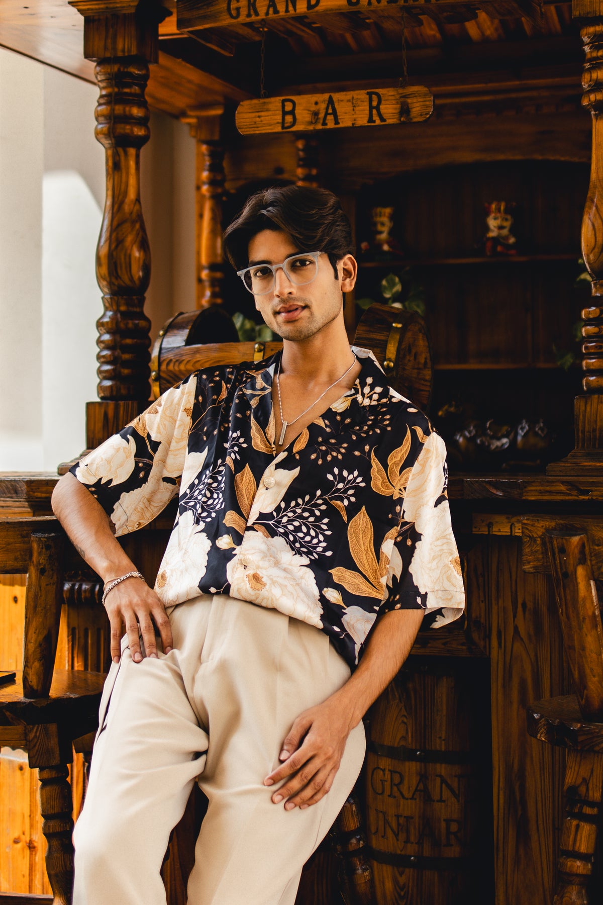 Noir Bloom Oversize Shirt