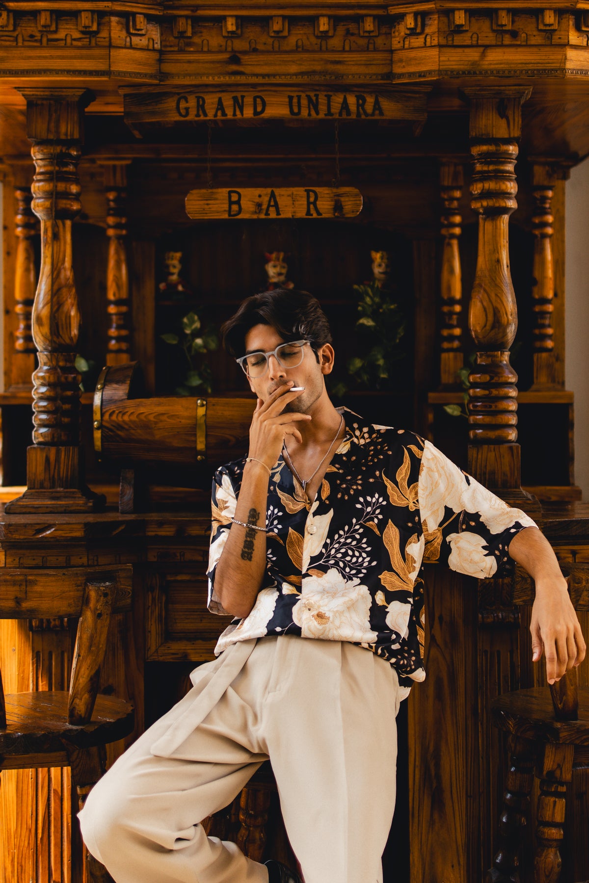 Noir Bloom Oversize Shirt