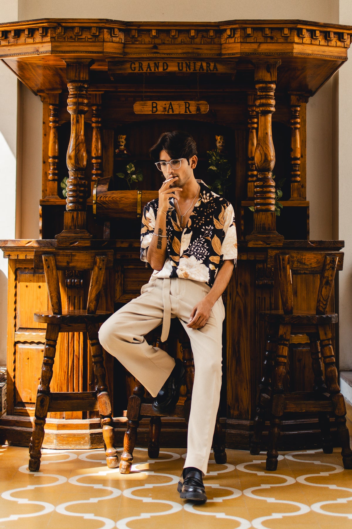 Noir Bloom Oversize Shirt