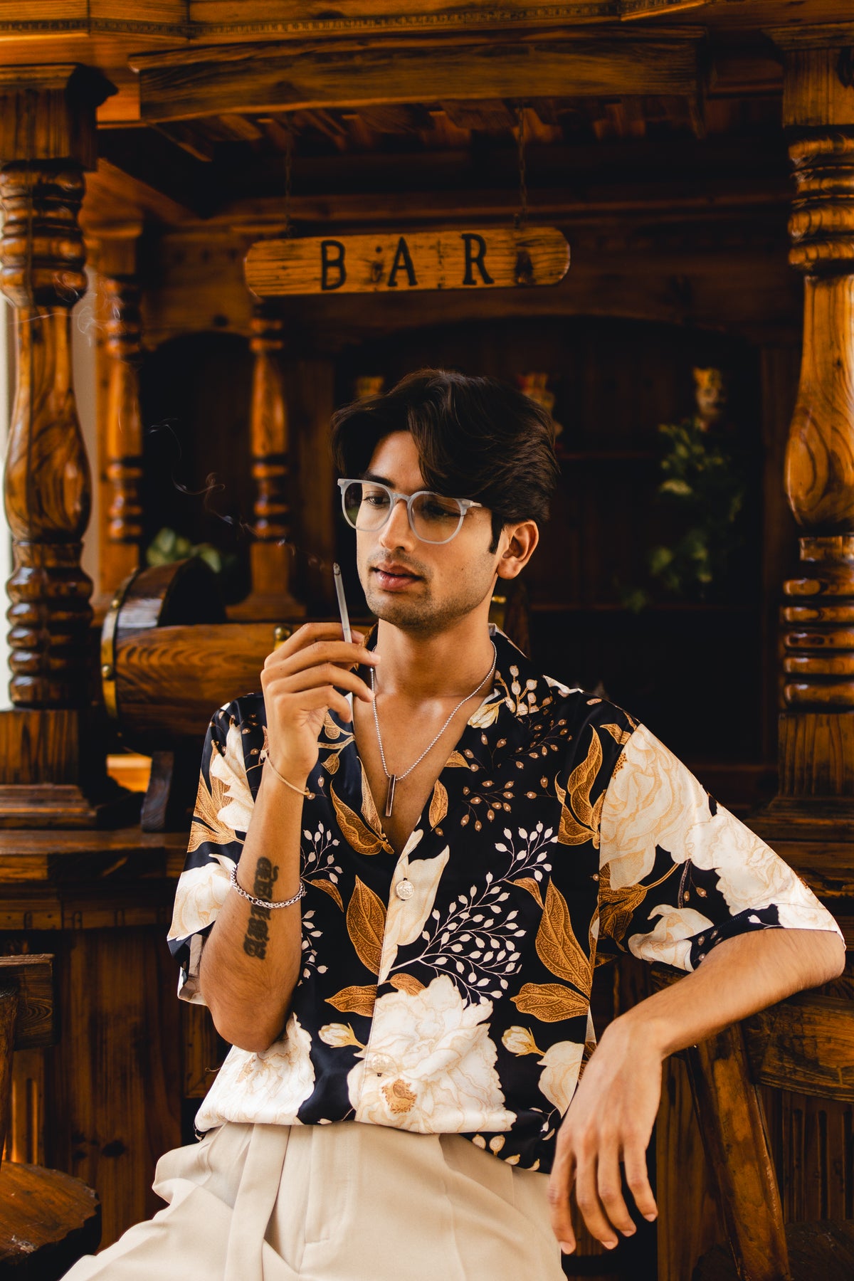 Noir Bloom Oversize Shirt