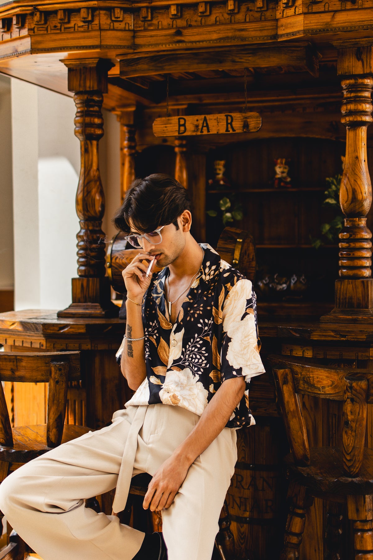Noir Bloom Oversize Shirt