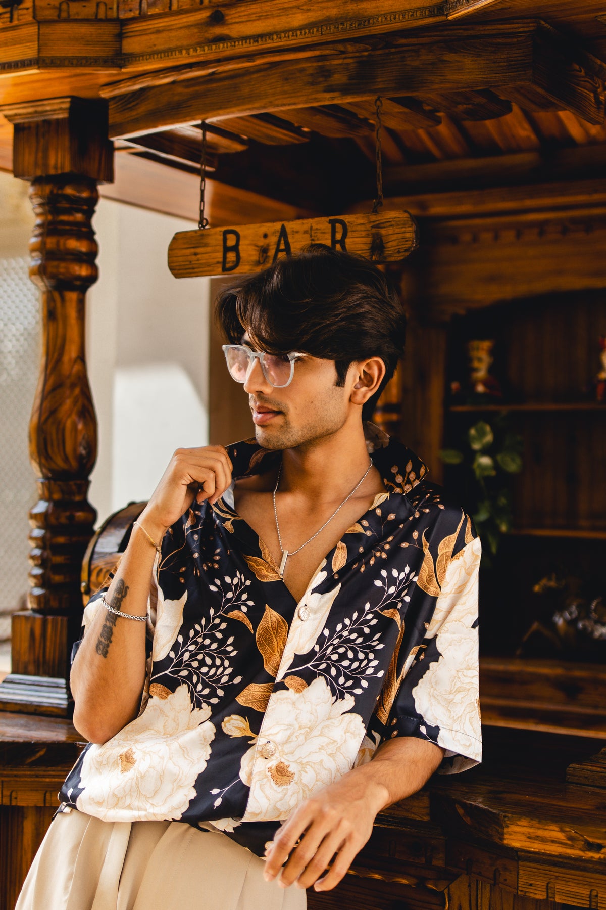 Noir Bloom Oversize Shirt