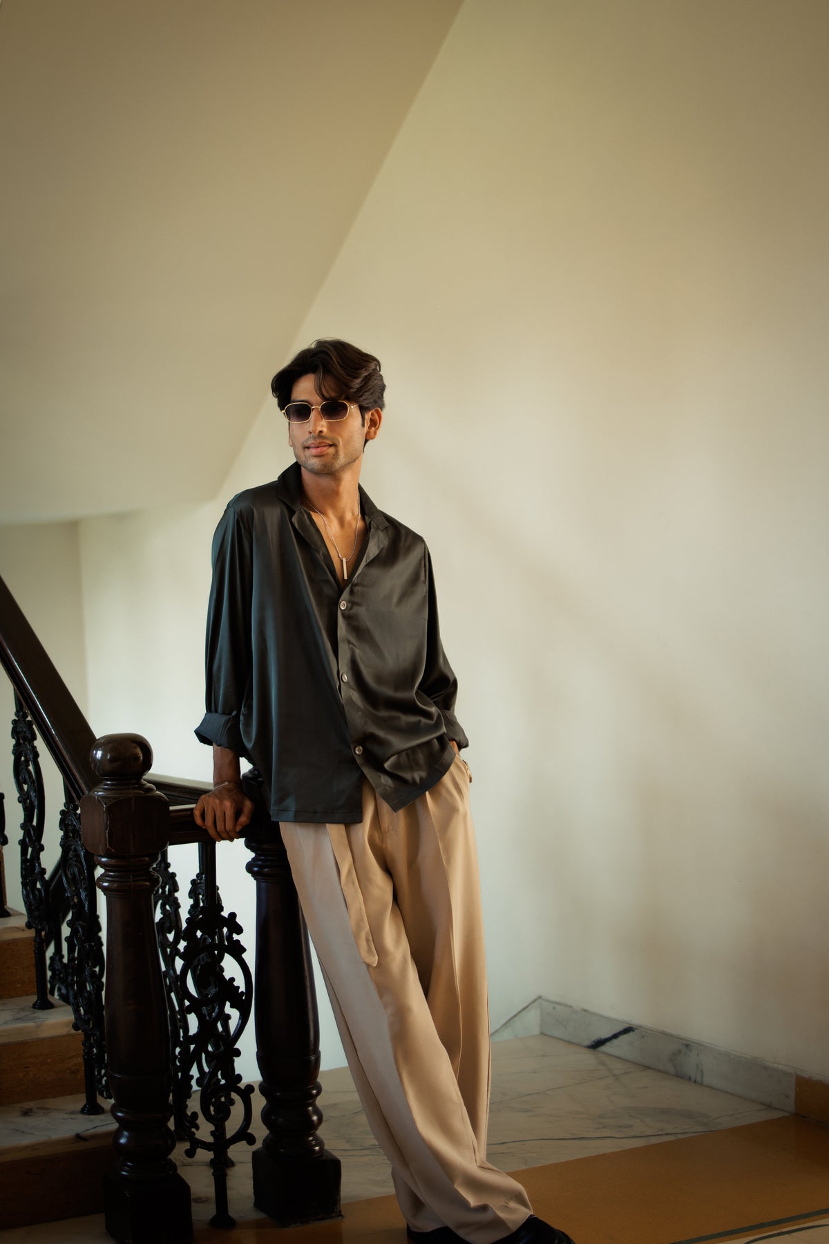 Olive Green Luxe Oversize Shirt