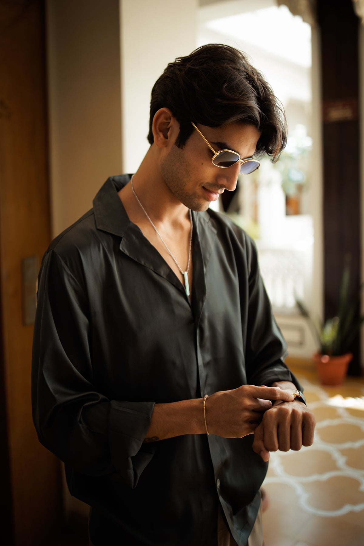 Olive Green Luxe Oversize Shirt
