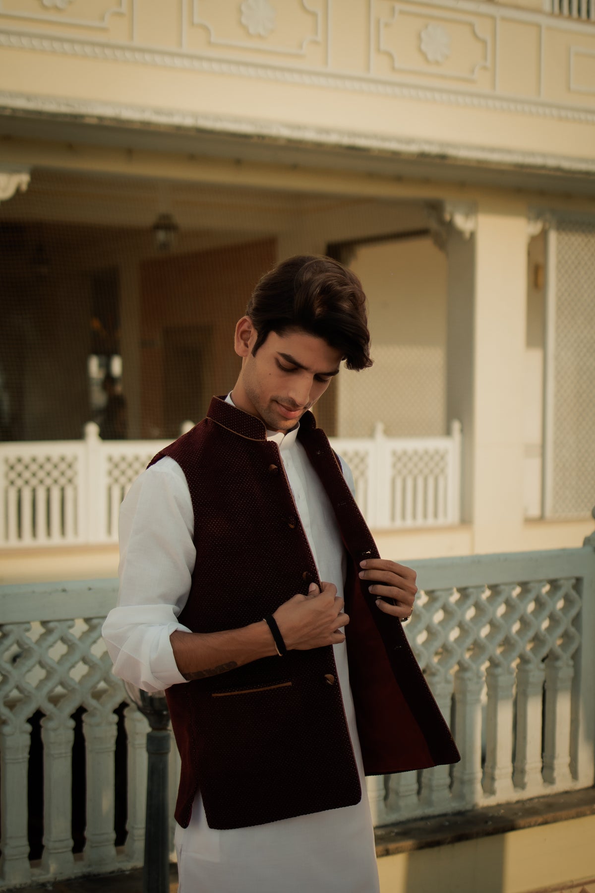 Royal Maroon Kurta Bandi Set