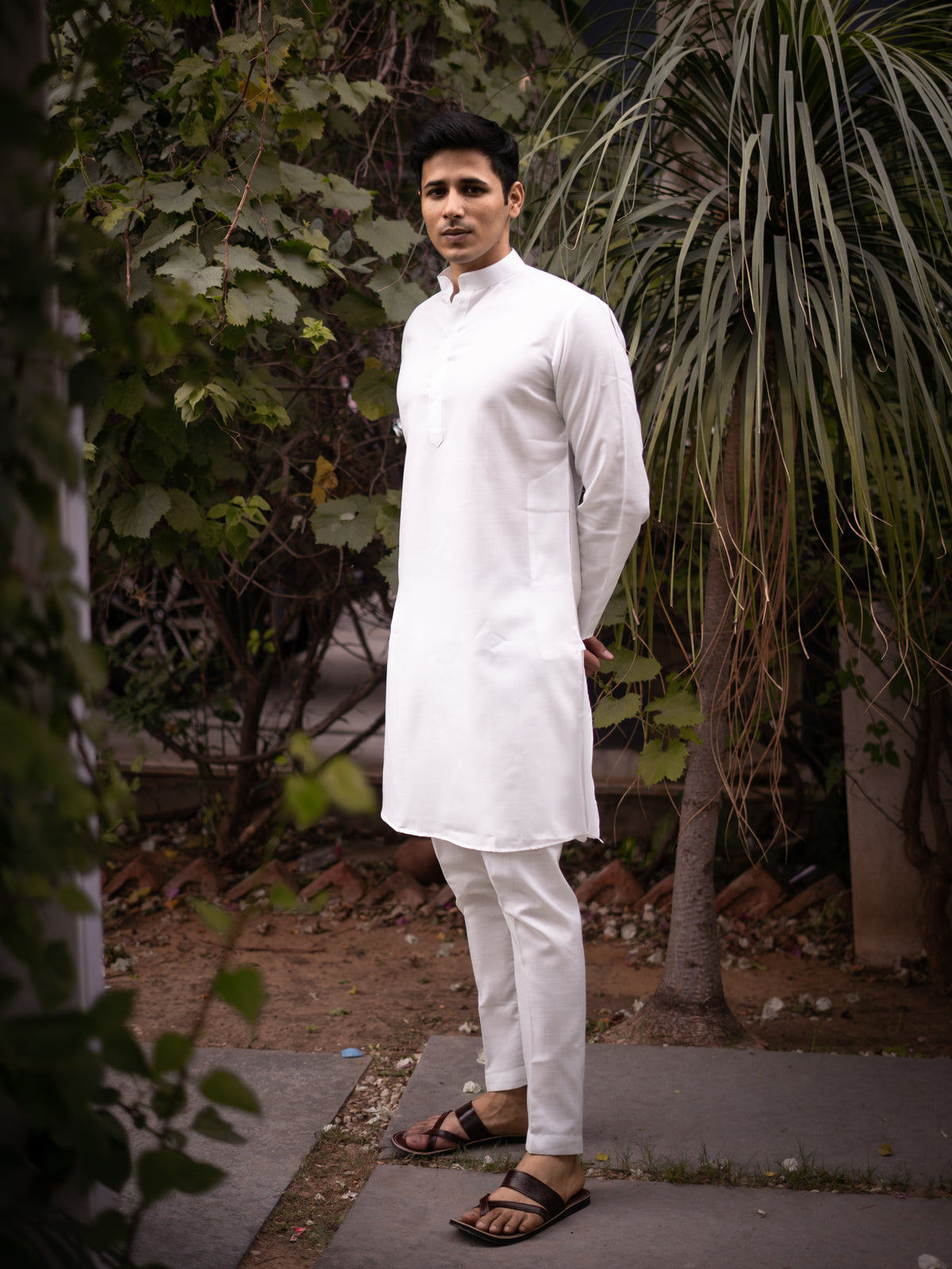 White kurta Pyjama Set For Men
